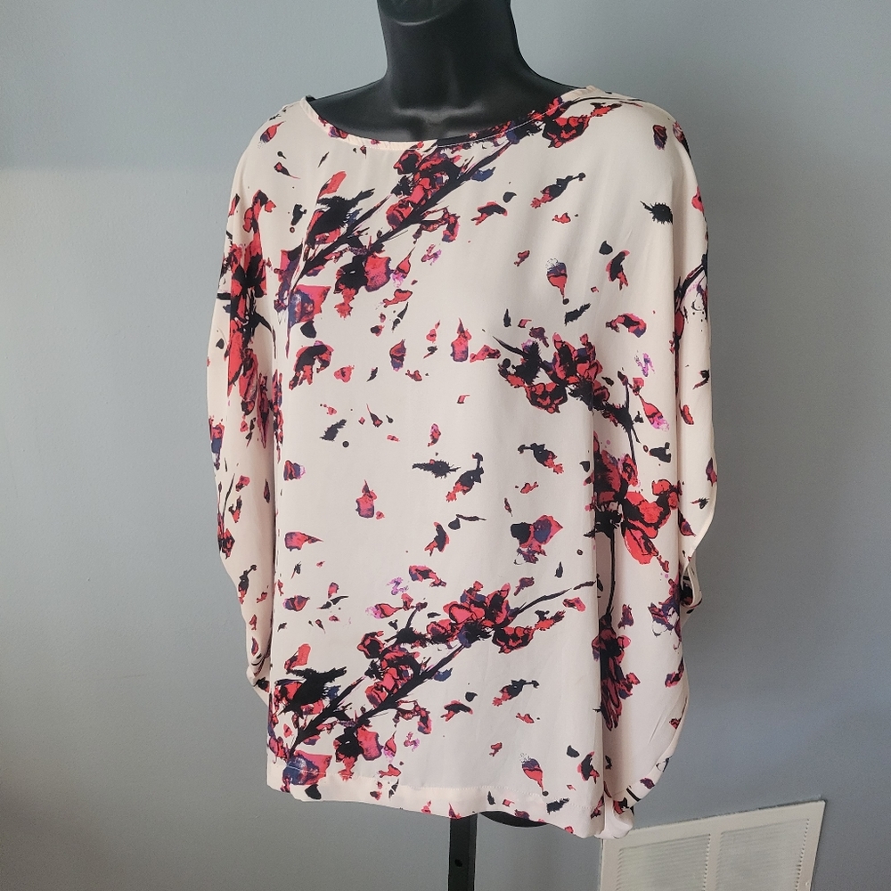 Rachel Roy Floral Short Sleeve Blouse XL